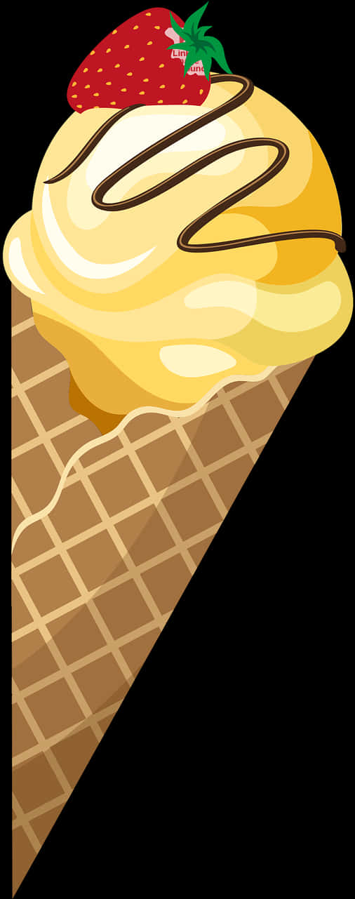 Vanilla Ice Cream Cone Clipart PNG Image