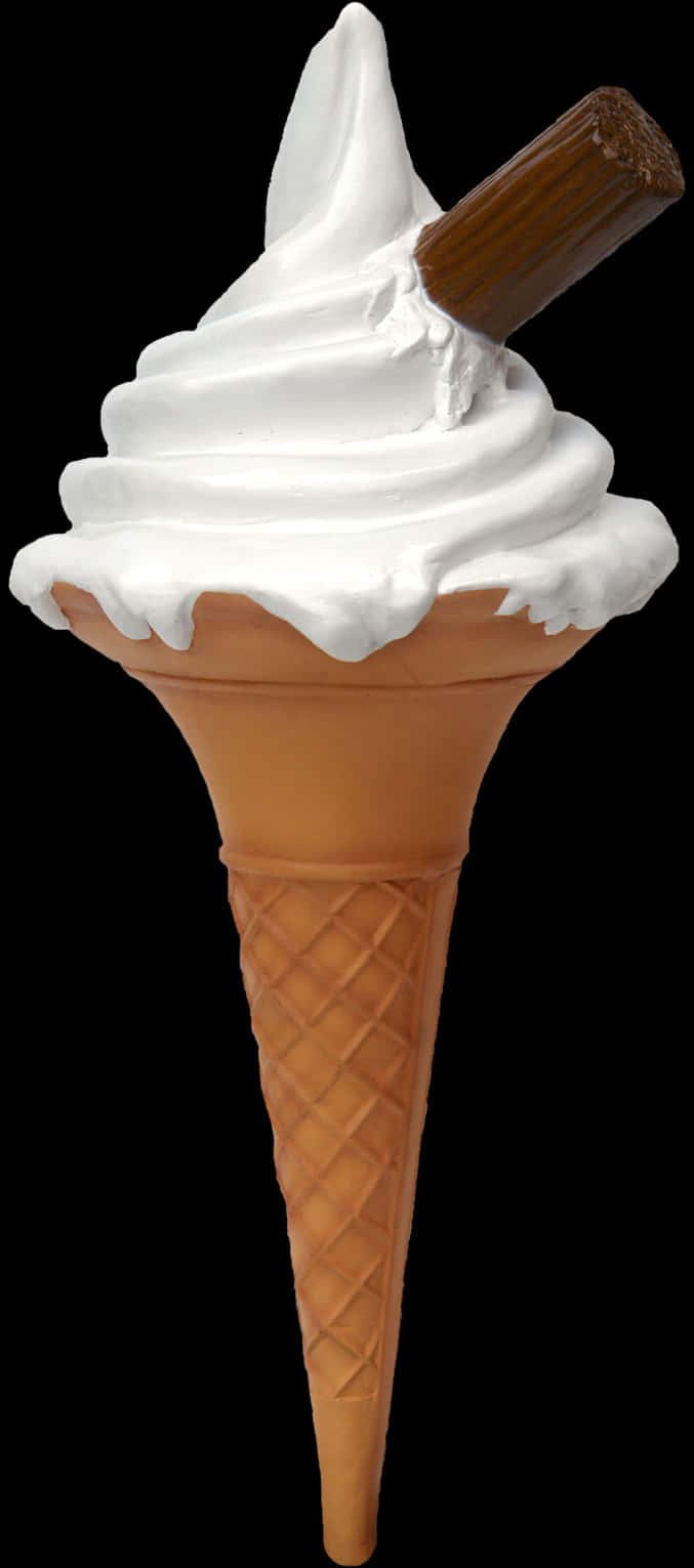 Vanilla Ice Cream Cone Clipart PNG Image