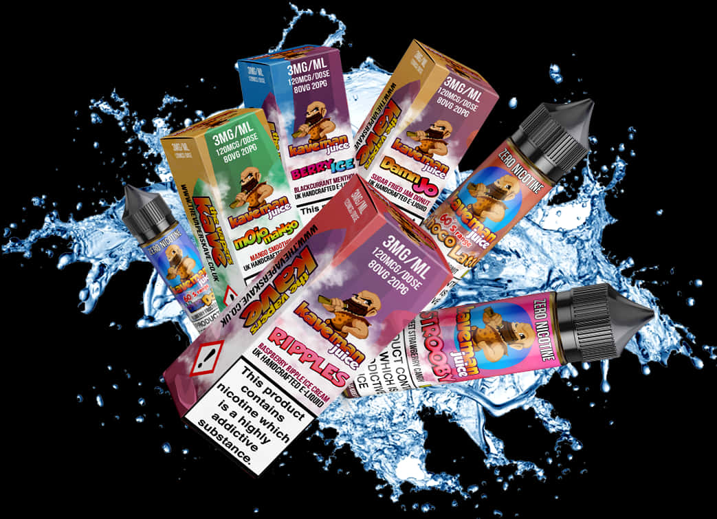 Vape Juice Splash_ Advertisement PNG Image