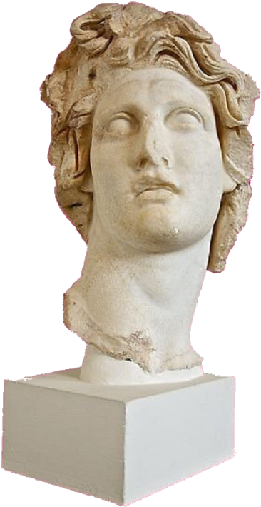 Vaporwave Aesthetic Classical Bust PNG Image