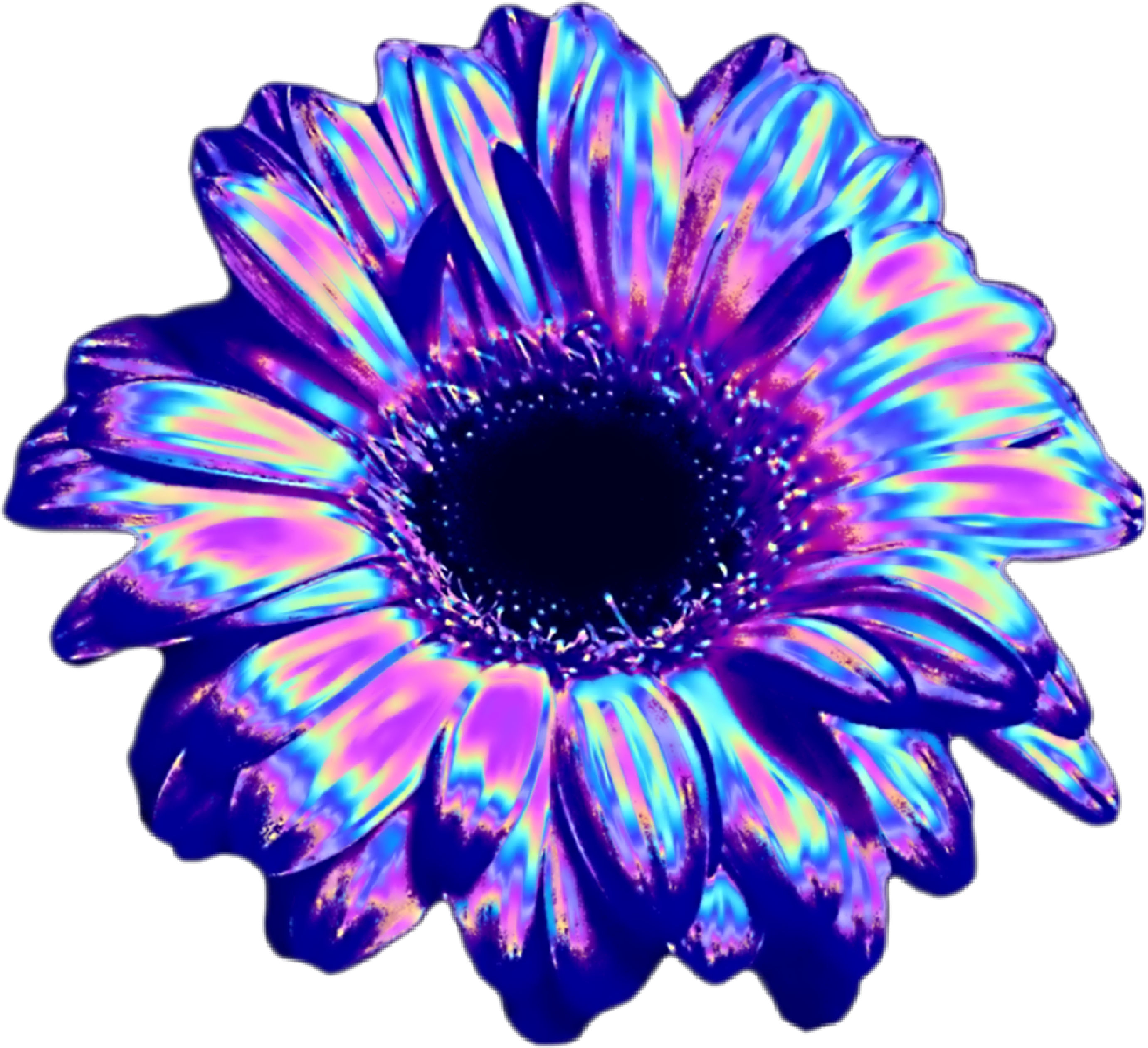 Vaporwave Aesthetic Flower.png PNG Image