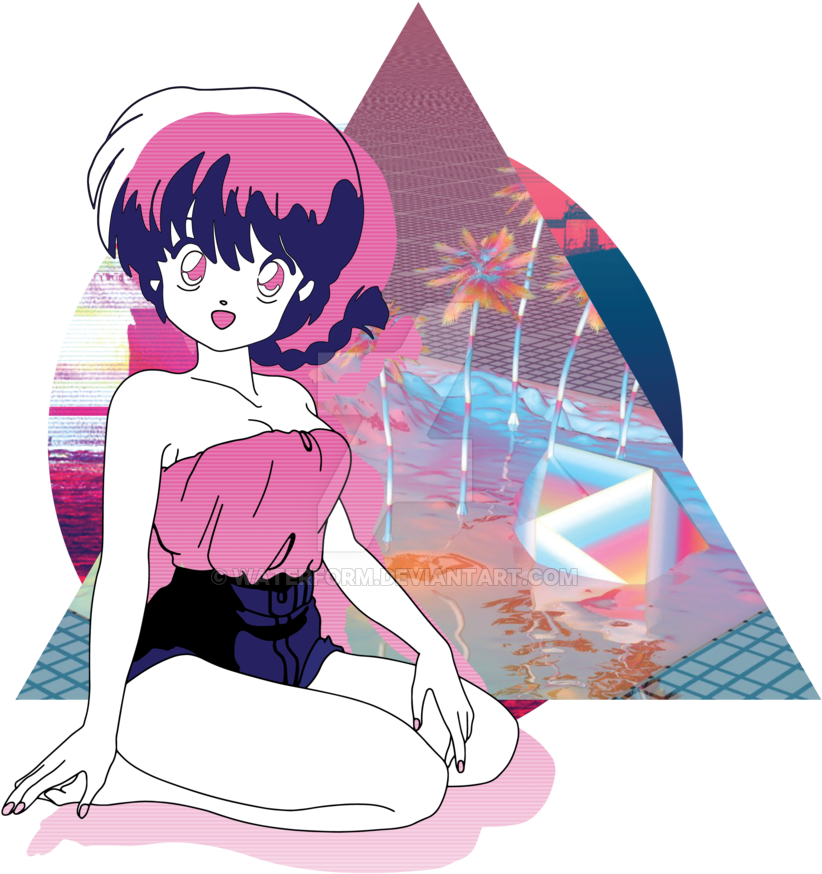 Vaporwave_ Anime_ Aesthetic.png PNG Image