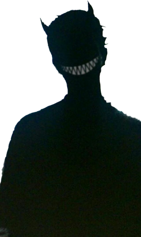 Vaporwave_ Shadowed_ Demon_ Silhouette PNG Image