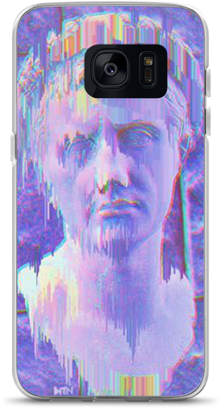 Vaporwave Statue Phone Case PNG Image