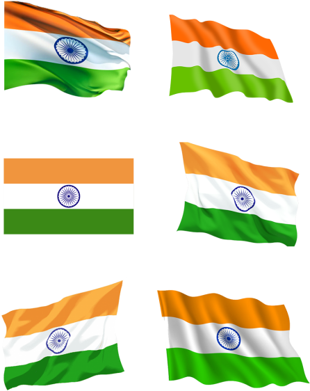 Variationsof Indian Flag Design PNG Image