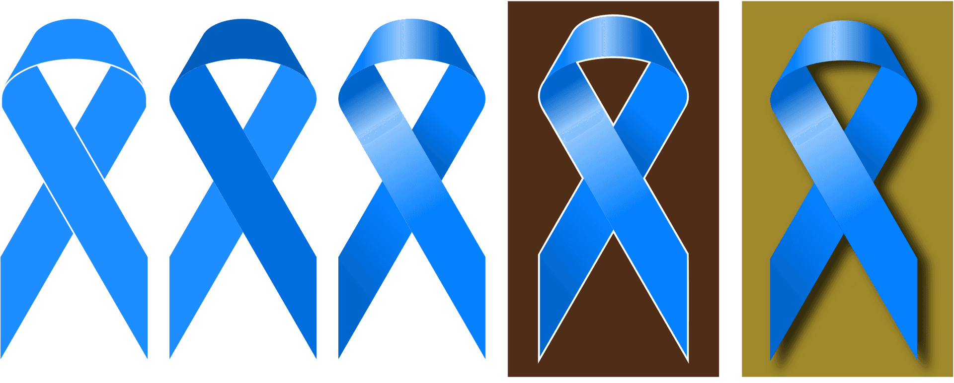 Varietyof Blue Awareness Ribbons PNG Image