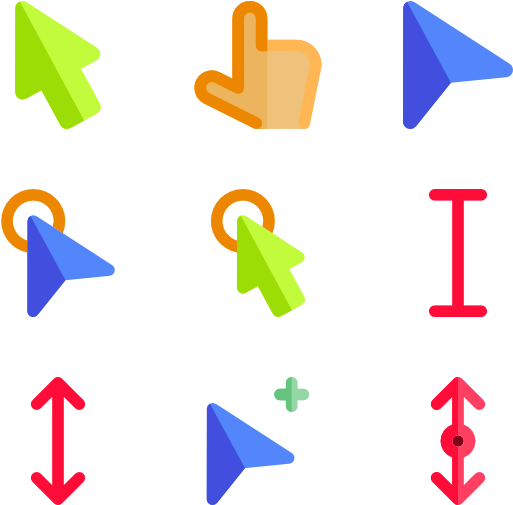 Varietyof Cursor Icons PNG Image