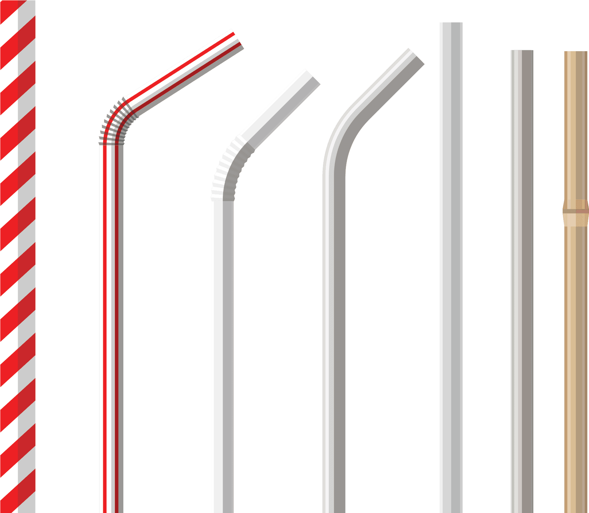 Varietyof Drinking Straws PNG Image