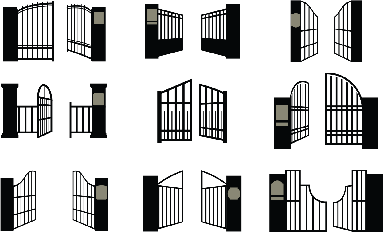 Varietyof Gates Vector Set PNG Image