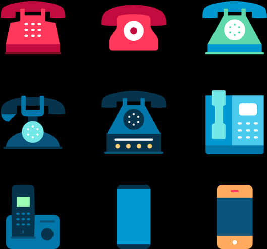 Varietyof Phone Icons Collection PNG Image