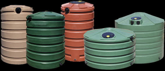 Varietyof Plastic Water Tanks PNG Image