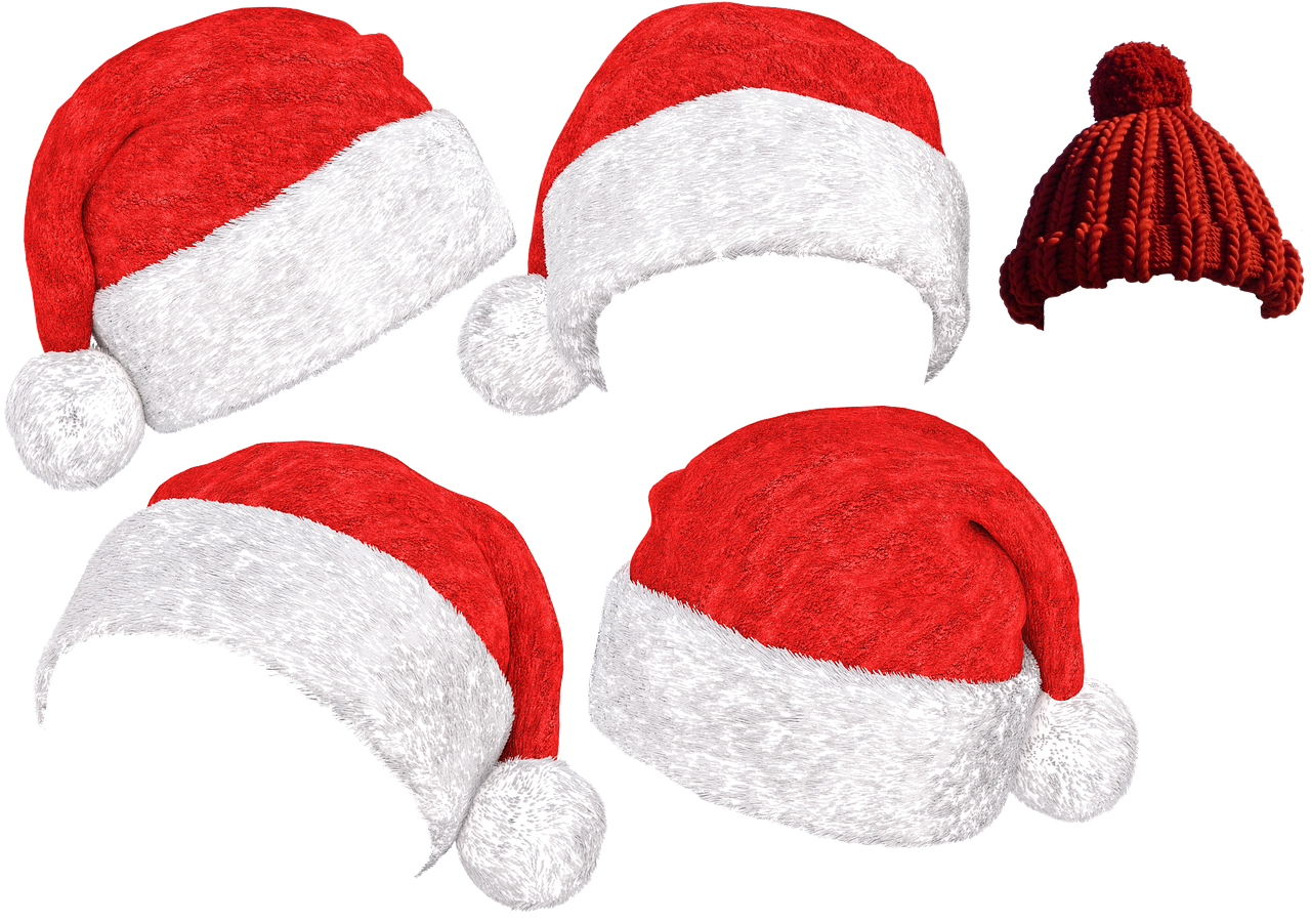 Varietyof Santa Hats Collection PNG Image