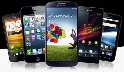 Varietyof Smartphones Displayed PNG Image