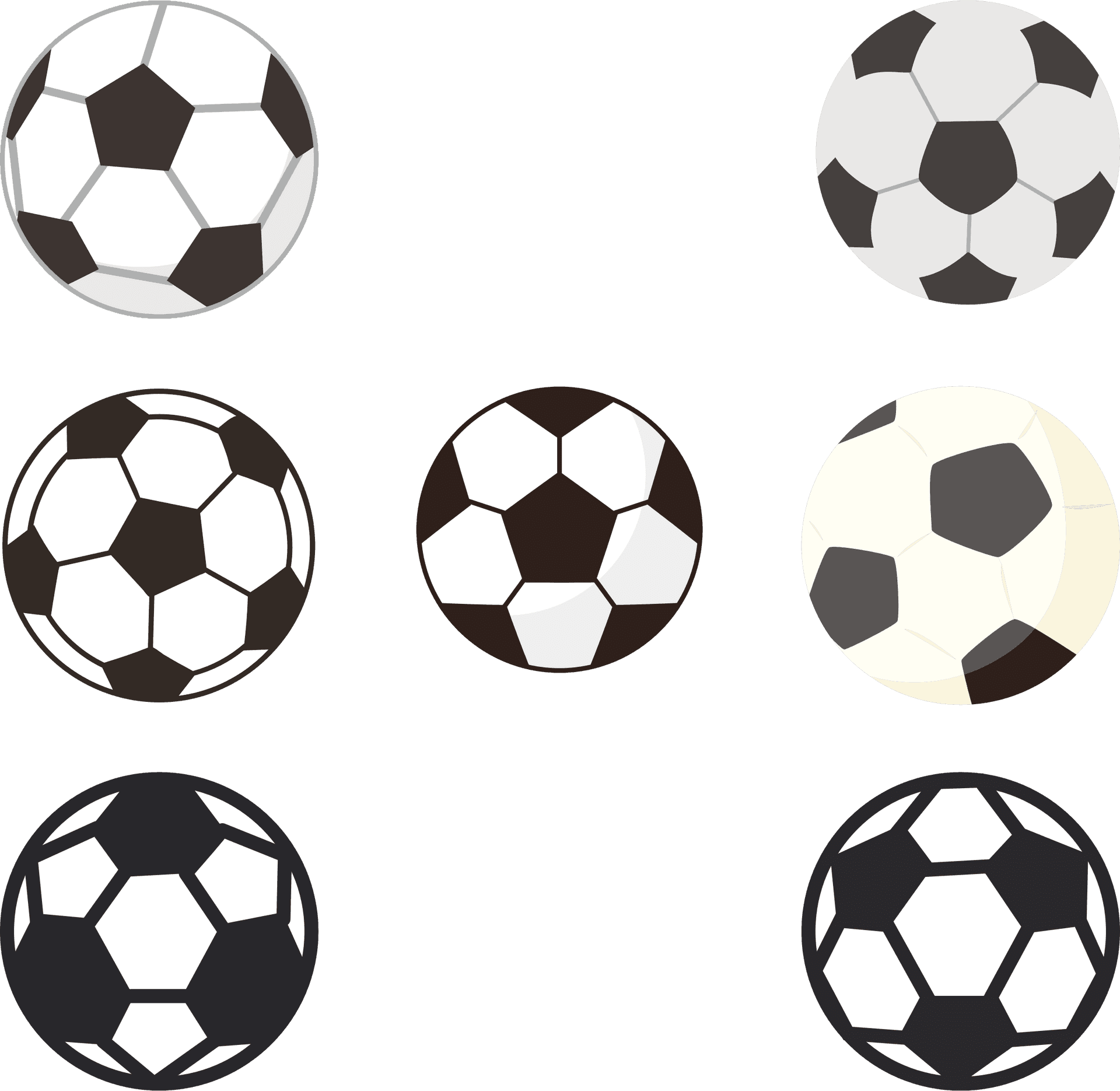 Varietyof Soccer Balls Illustration PNG Image