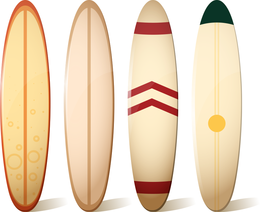 Varietyof Surfboards Illustration PNG Image