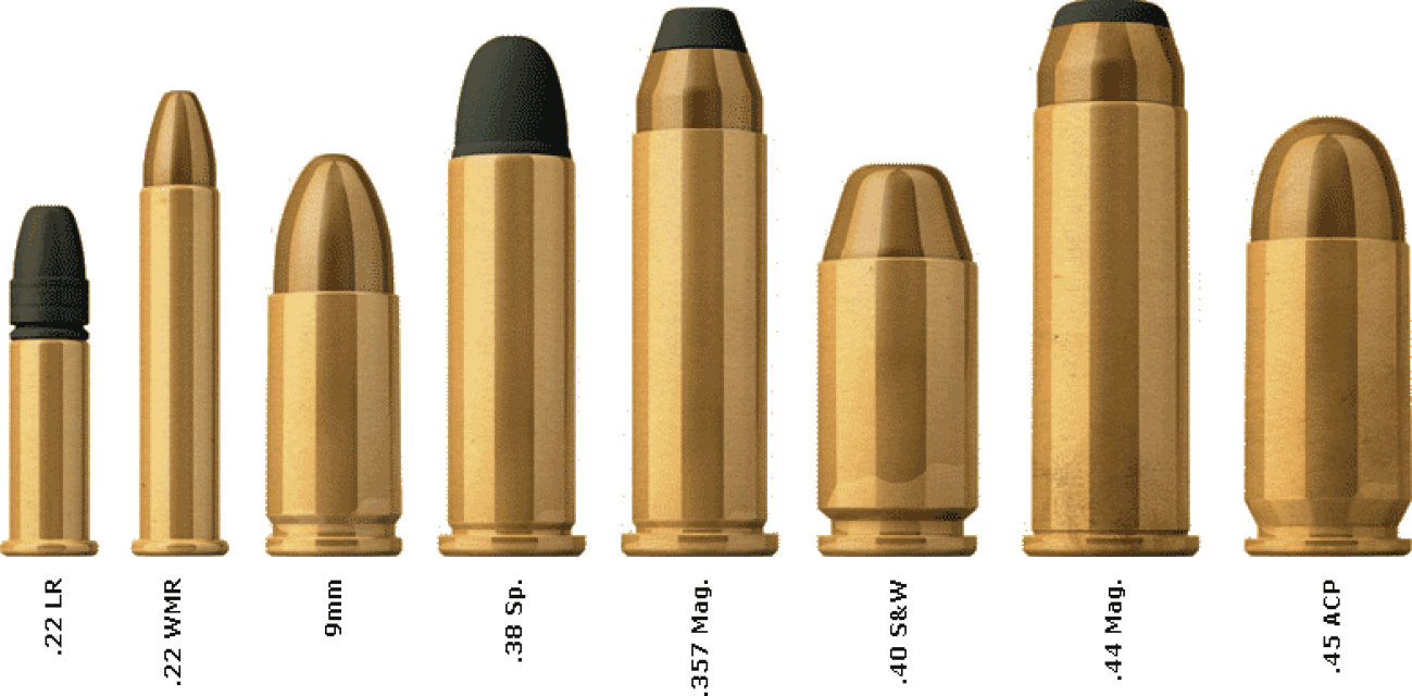 Various Caliber Bullets Comparison PNG Image