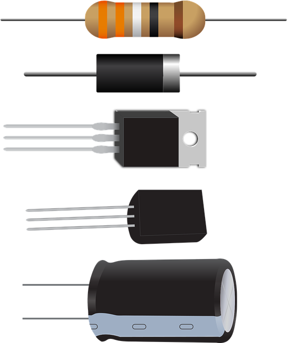 Various Electronic Components PNG Image