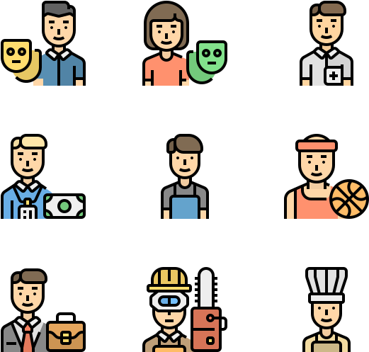 Various Professions Icons PNG Image