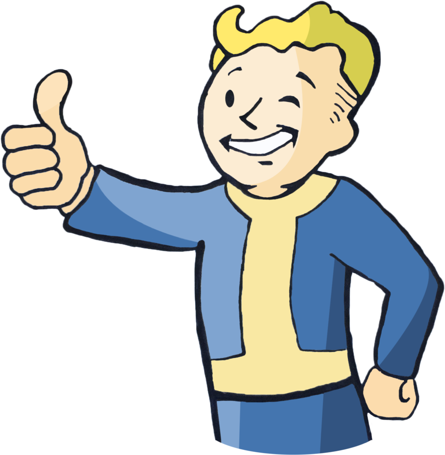 Vault Boy Thumbs Up PNG Image