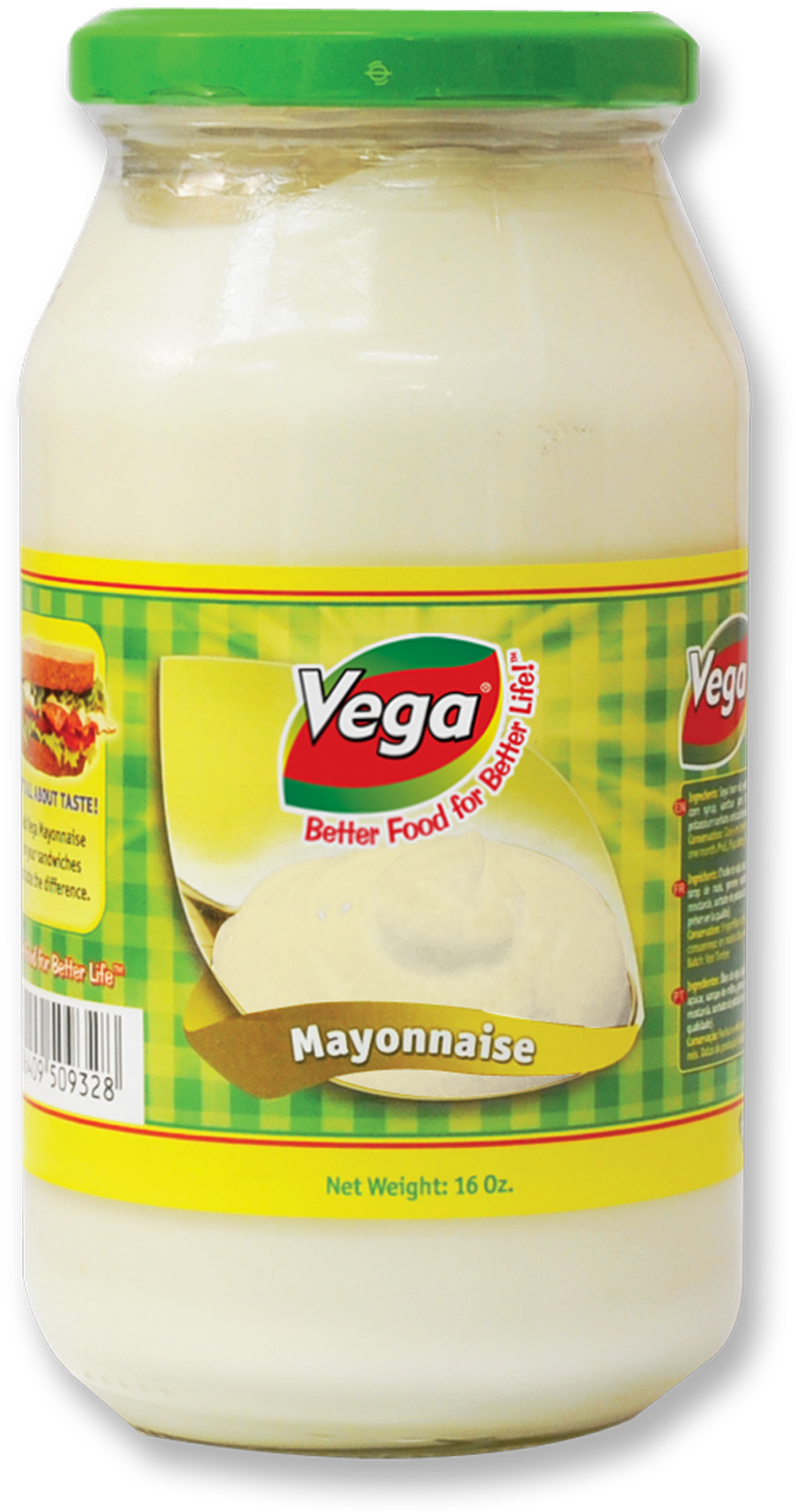 Vega Mayonnaise Jar16oz PNG Image