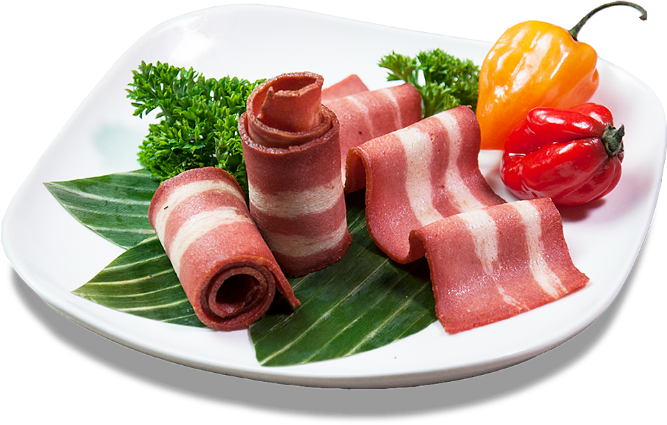 Vegan Bacon Displayon Plate PNG Image