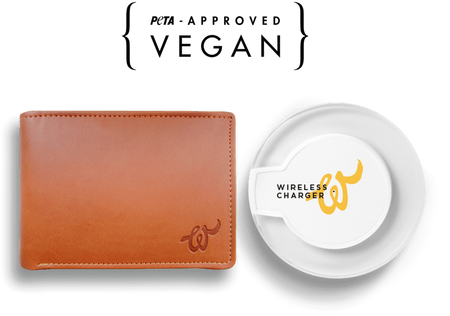 Vegan Leather Walletand Wireless Charger PNG Image