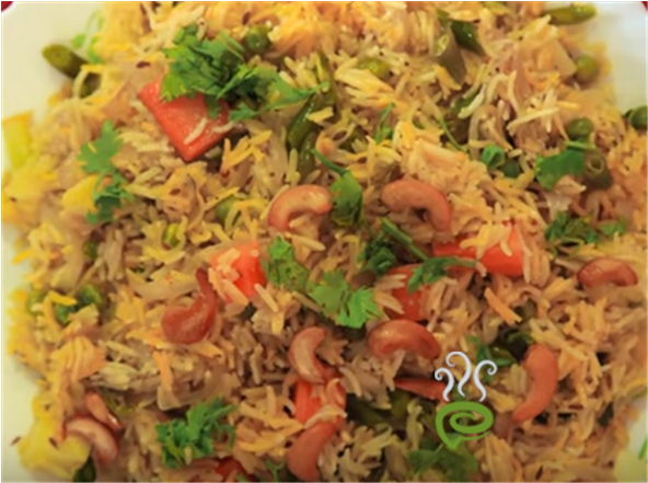 Vegetable Biryani Dish_ Closeup PNG Image