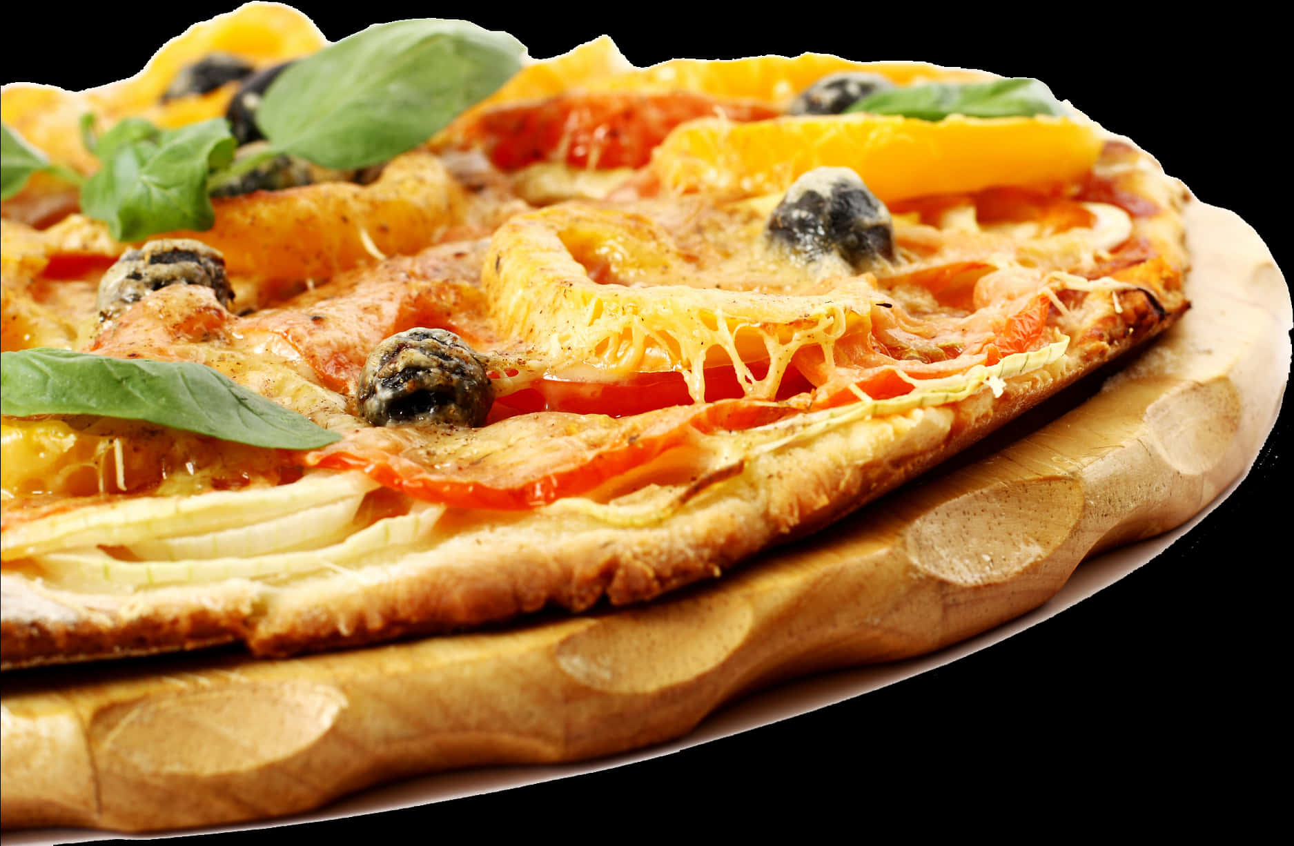 Vegetable Topped Pizza Delicious PNG Image