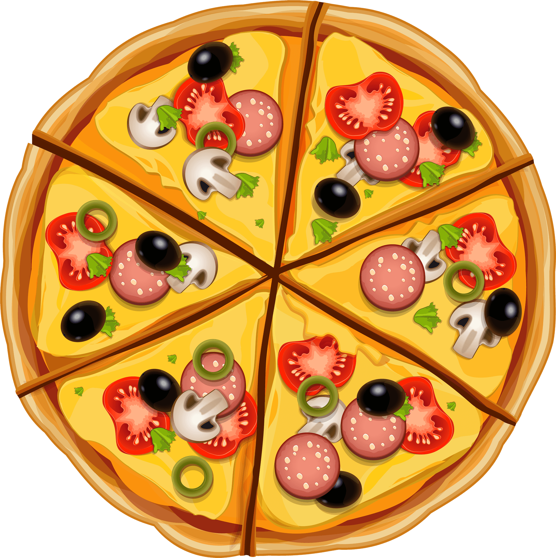 Vegetarian Pizza Clipart PNG Image