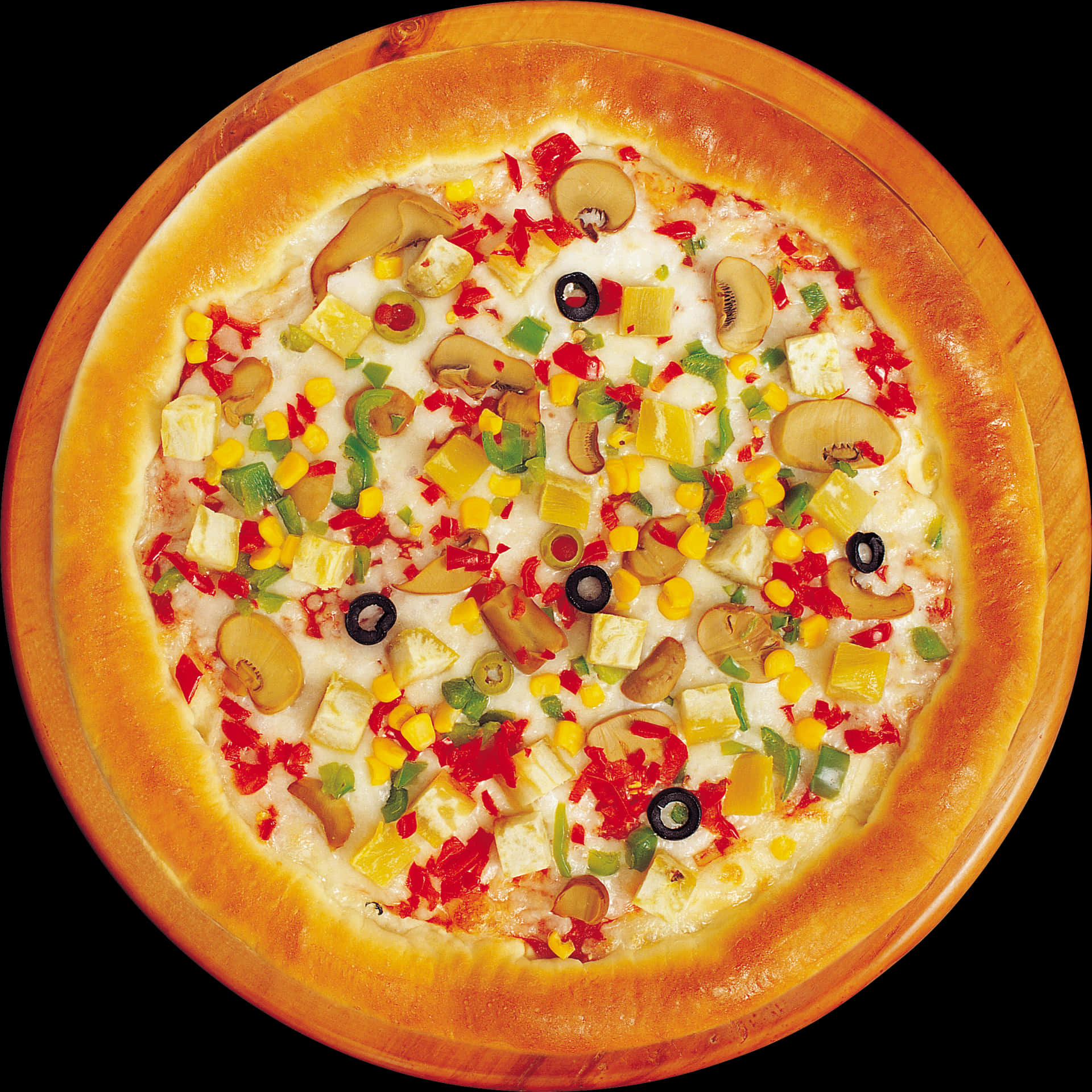 Vegetarian Pizza Delight.jpg PNG Image