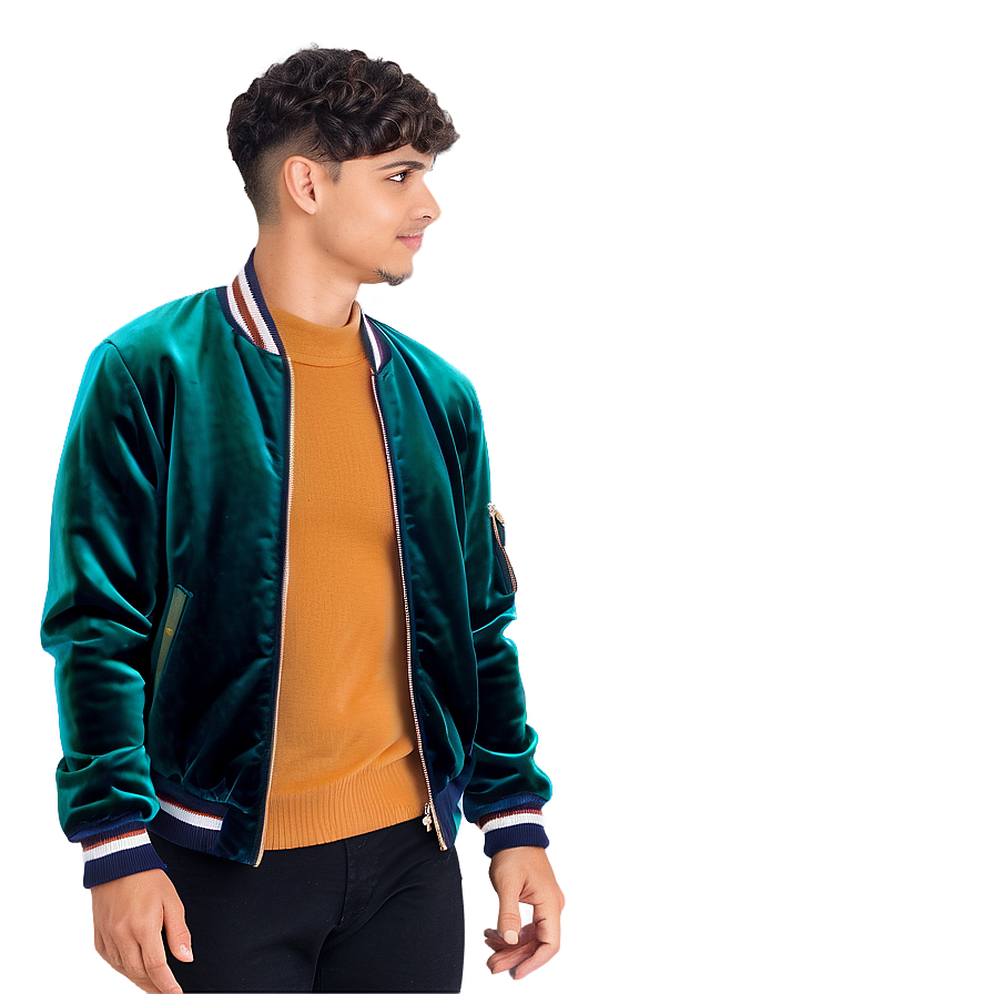 Velvet Bomber Jacket Elegant Png 06282024 PNG Image