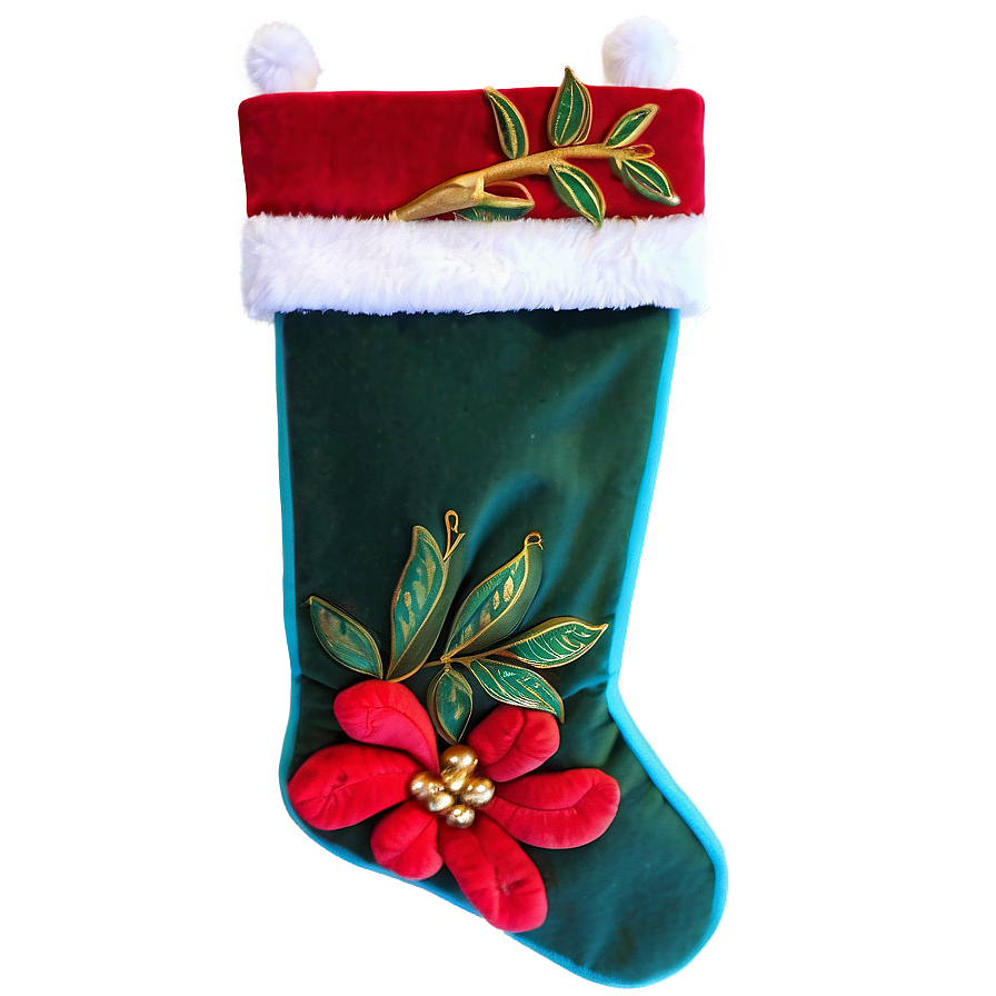 Velvet Christmas Stocking Png Vae24 PNG Image