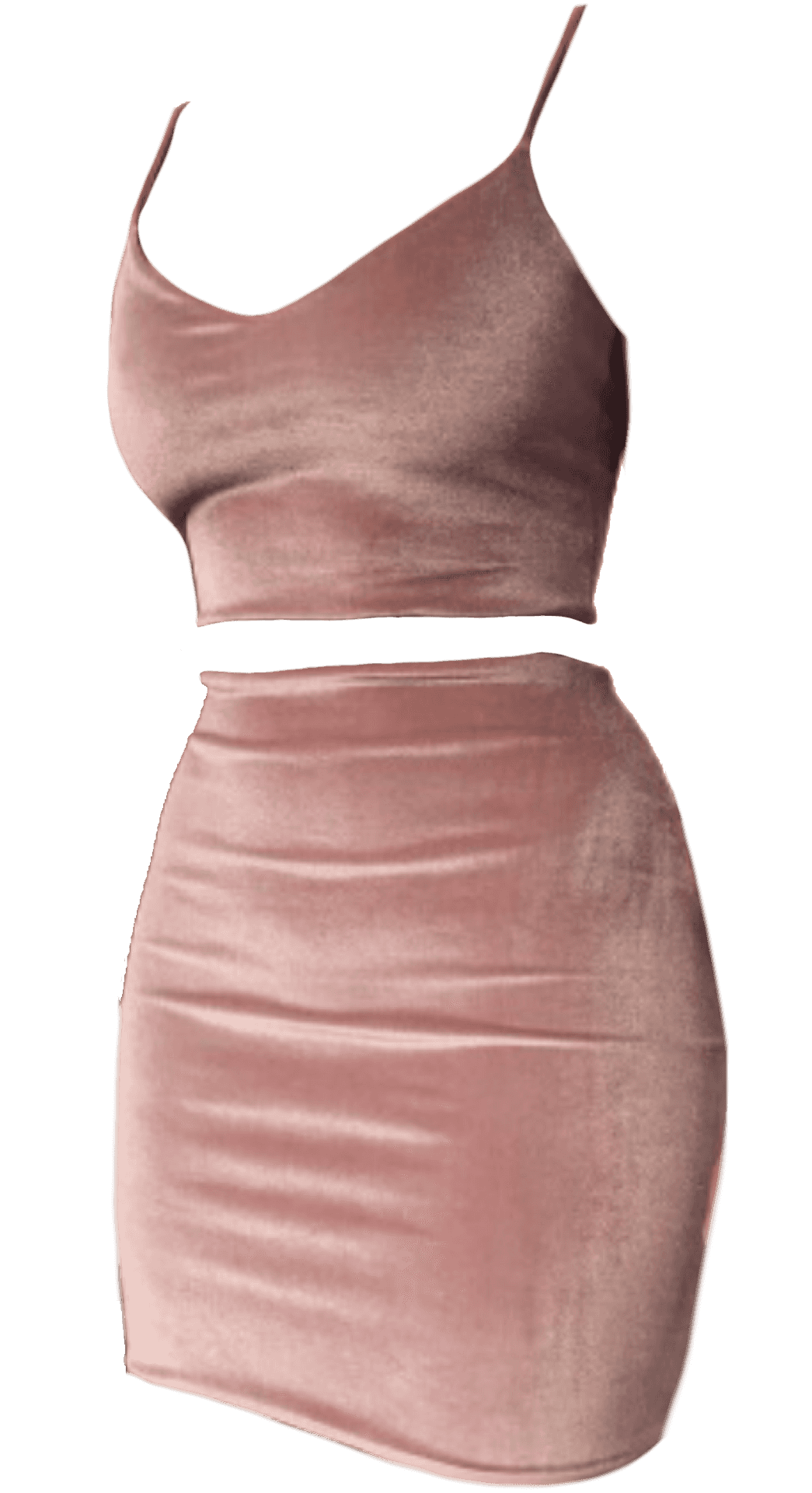 Velvet Two Piece Set Dusty Rose PNG Image