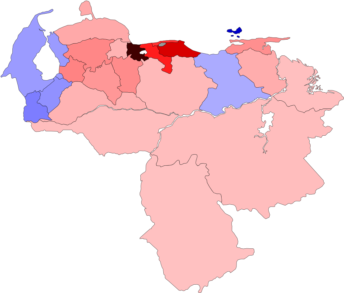 Venezuela Political Map Regions Color Coded PNG Image