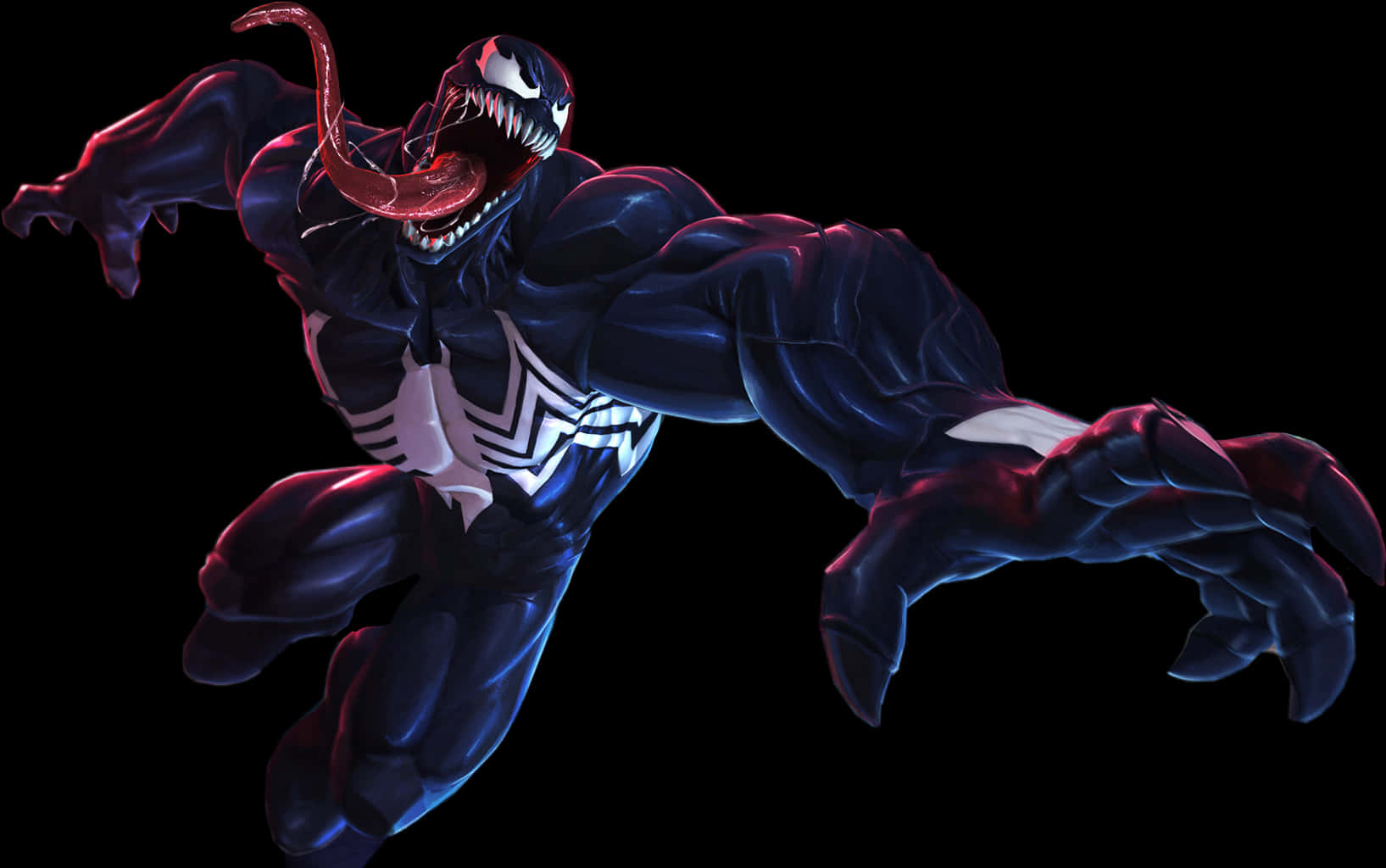 Venom_ Character_ In_ Action PNG Image