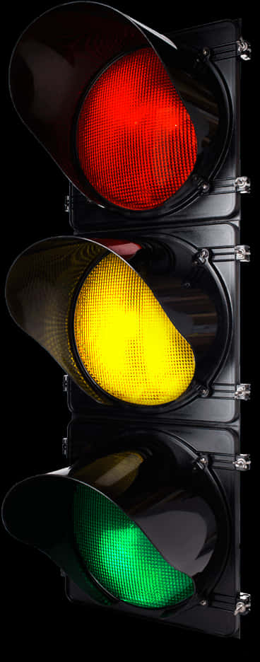 Vertical Traffic Light Illuminated PNG Image