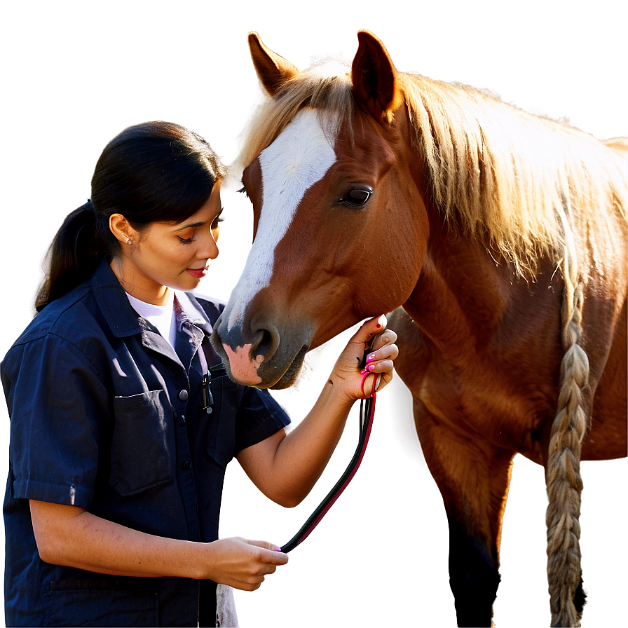 Vet Checking Horse Png 06282024 PNG Image