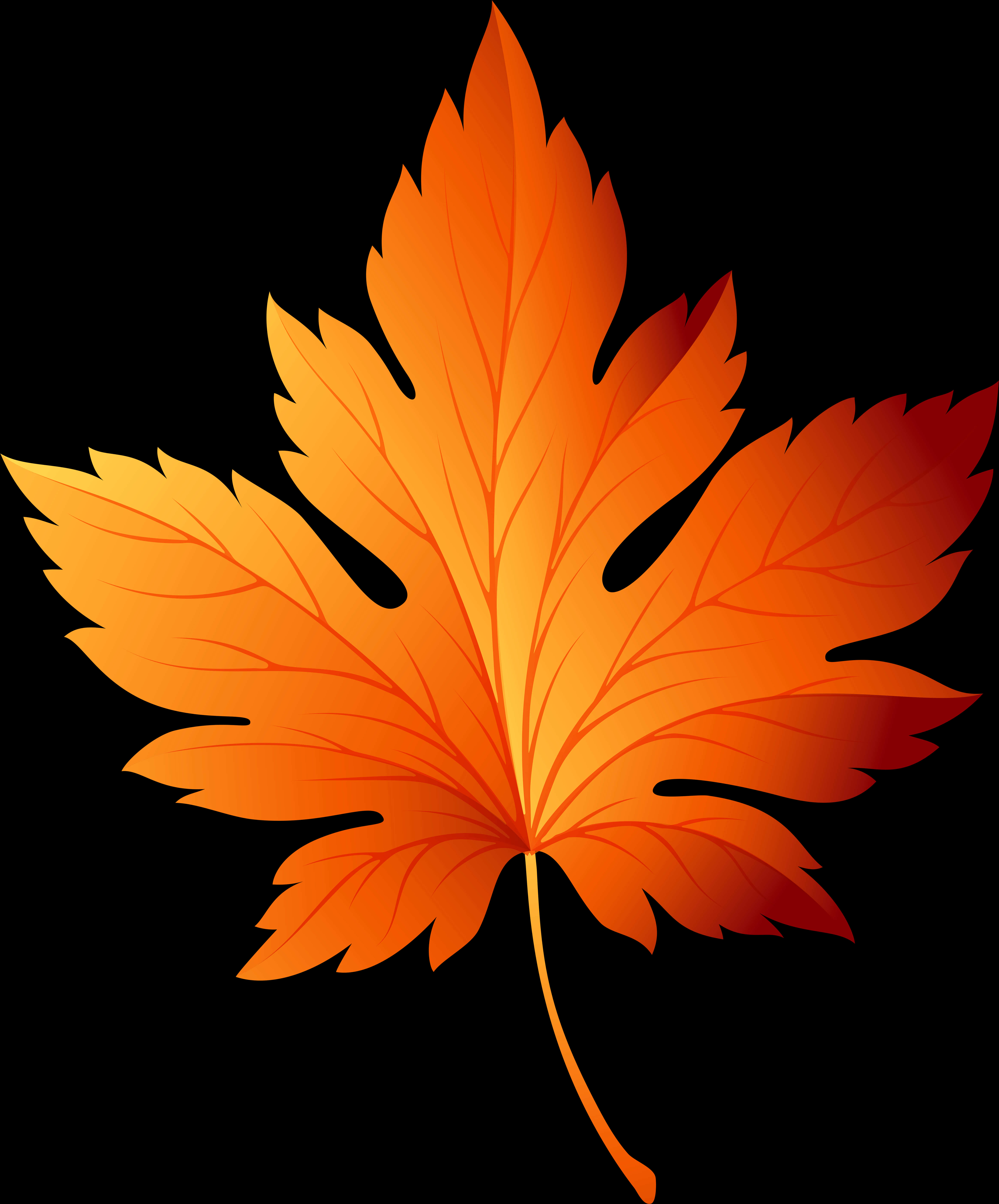 Vibrant Autumn Leaf Graphic PNG Image