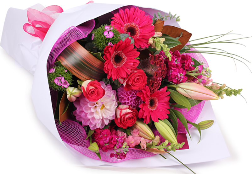 Vibrant Birthday Flower Bouquet PNG Image