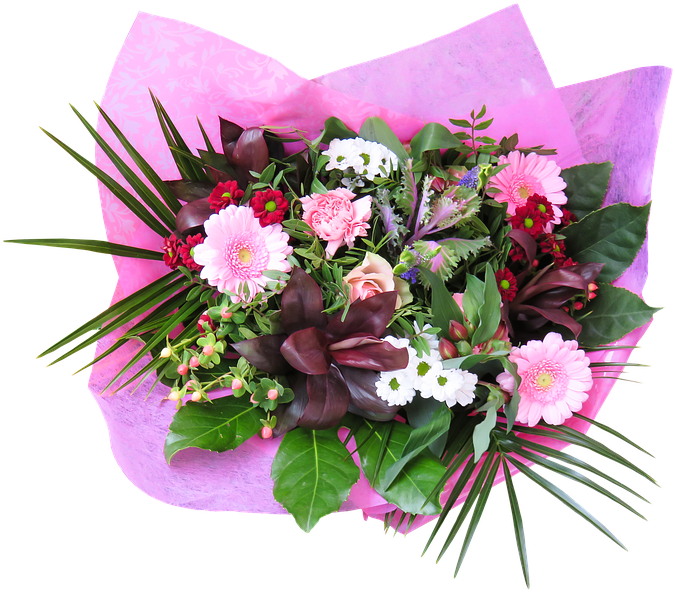 Vibrant Birthday Flower Bouquet PNG Image