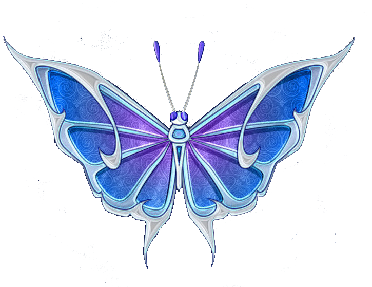 Vibrant Blue Butterfly Art PNG Image