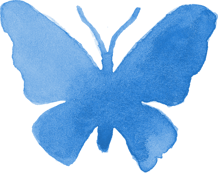 Vibrant Blue Butterfly Silhouette PNG Image