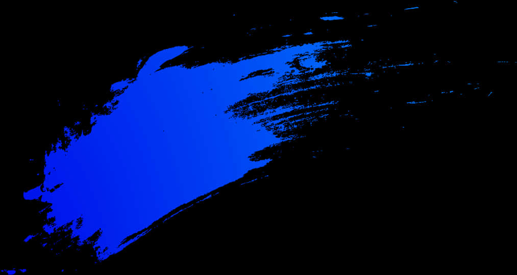 Vibrant Blue Paint Strokeon Black Background PNG Image