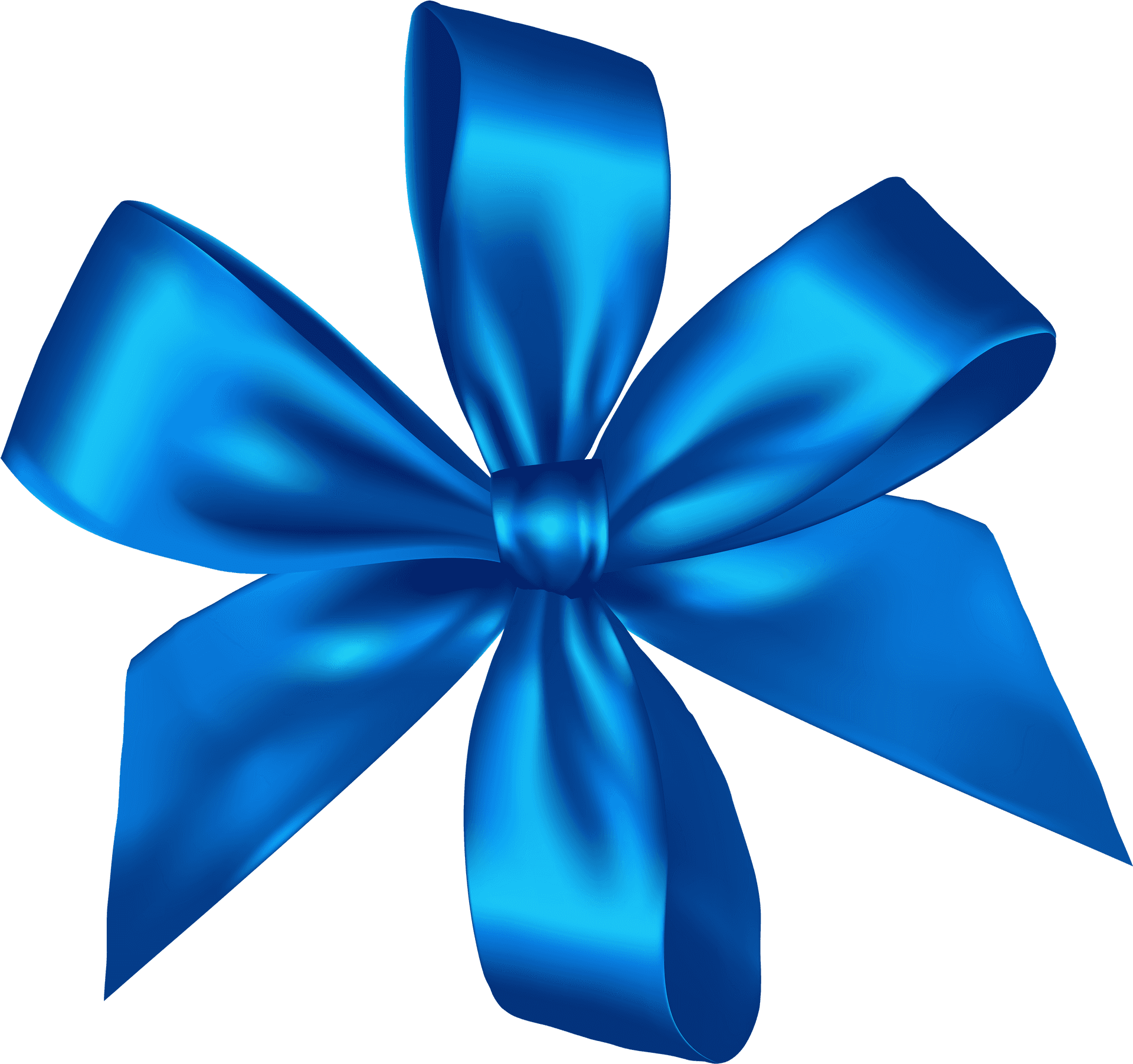 Vibrant Blue Satin Ribbon PNG Image