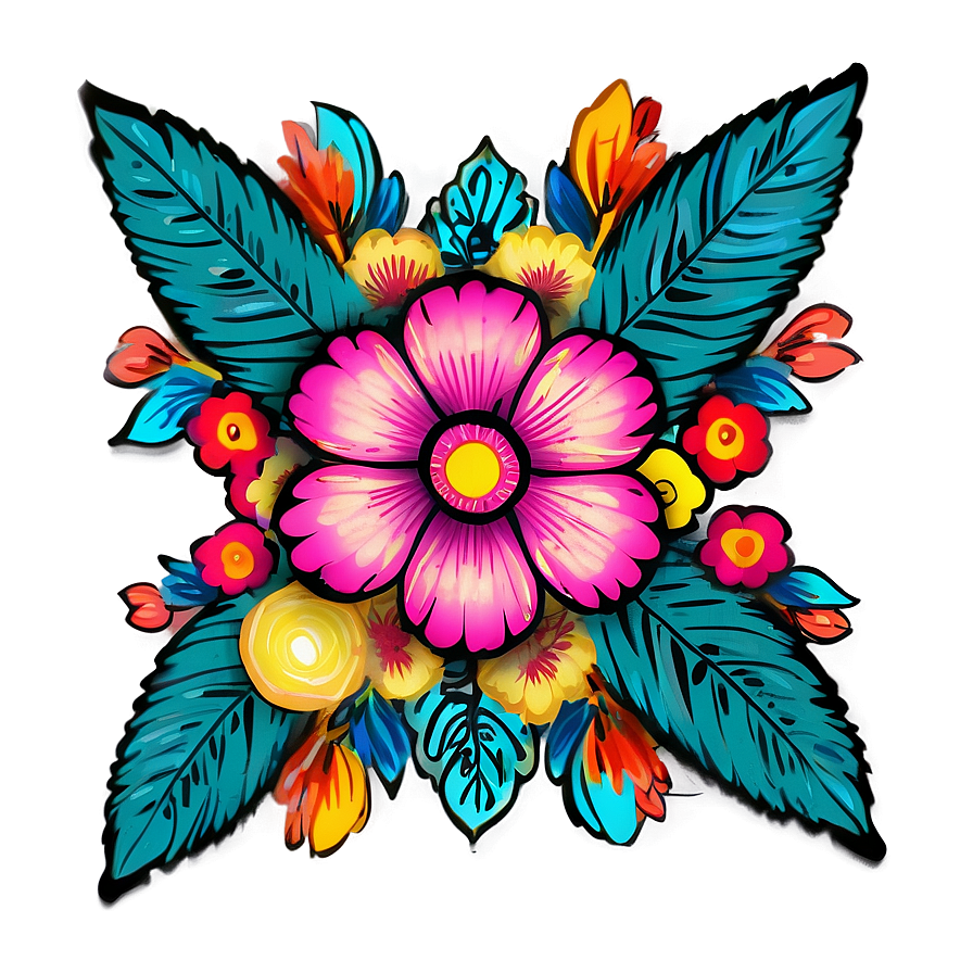 Vibrant Boho Flowers Png Iuc PNG Image