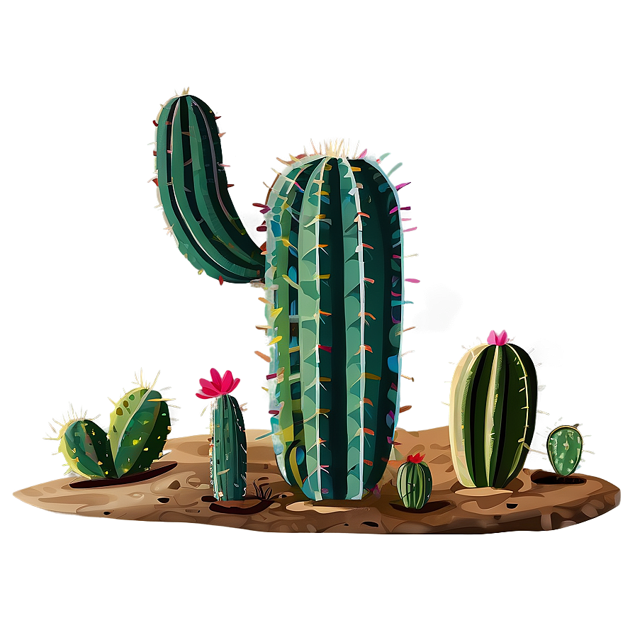 Vibrant Cactus Illustration Png 40 PNG Image