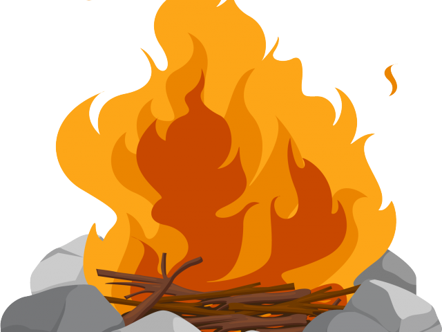 Vibrant Campfire Illustration PNG Image