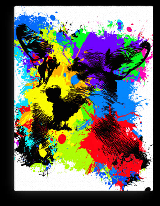 Vibrant Canine Art Splash.jpg PNG Image