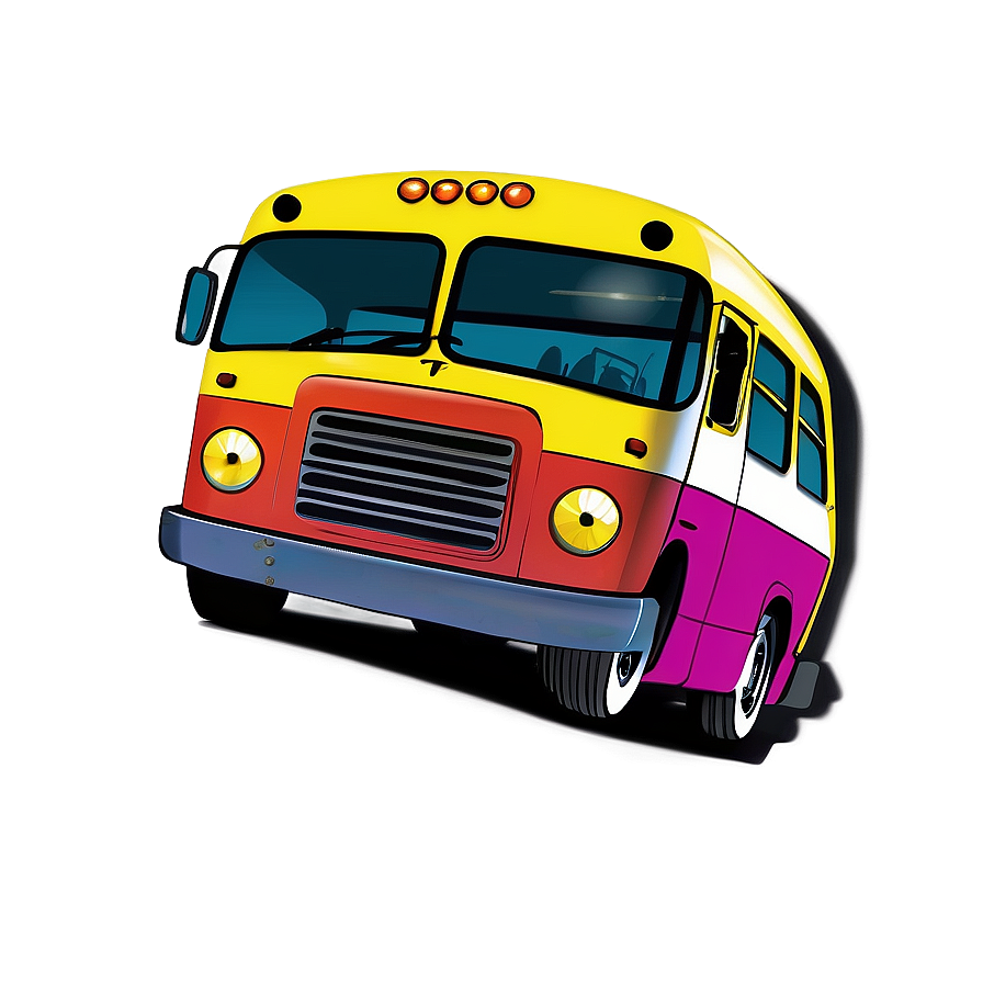 Vibrant Cartoon Bus Artwork Png 49 PNG Image