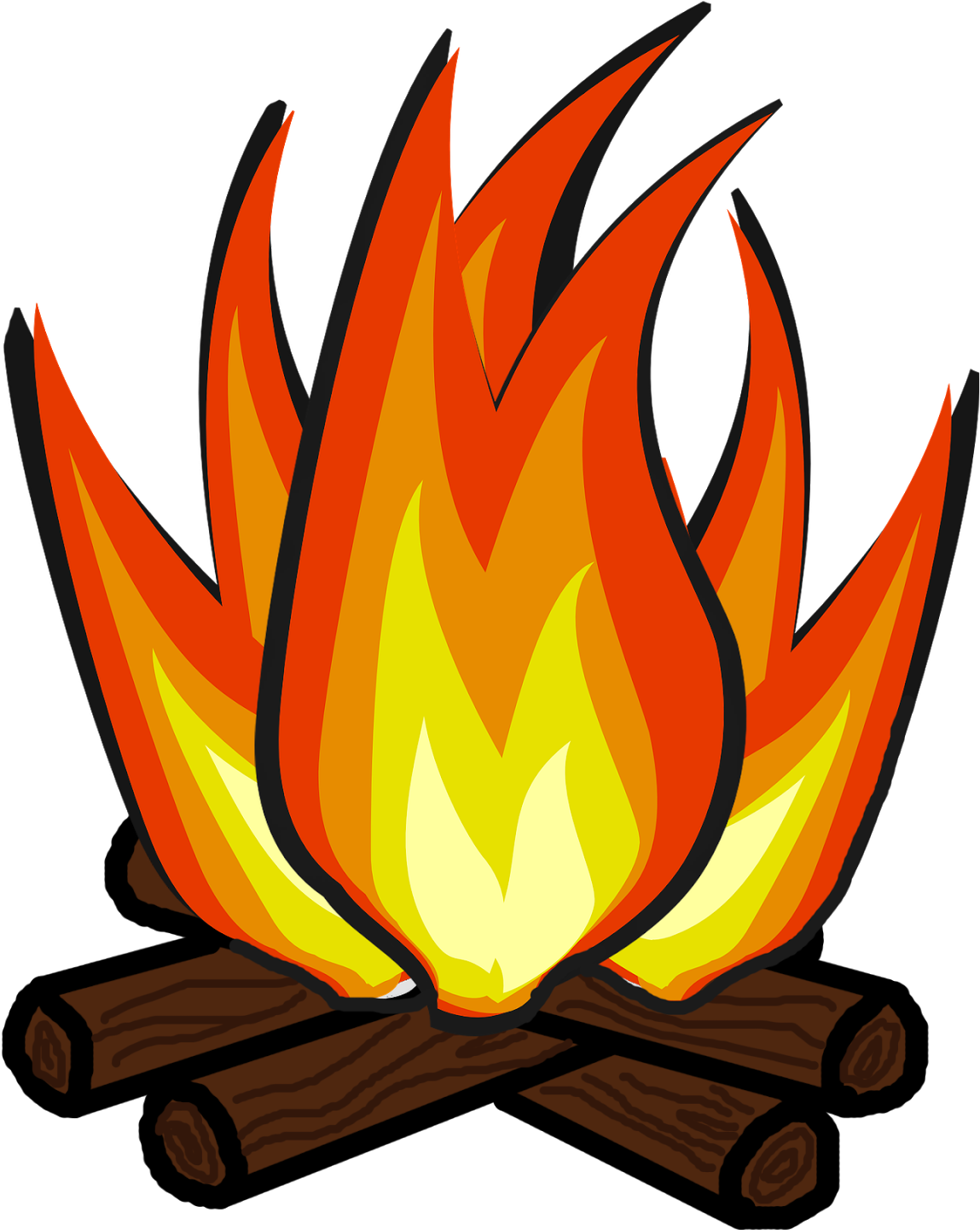 Vibrant Cartoon Campfire Graphic PNG Image